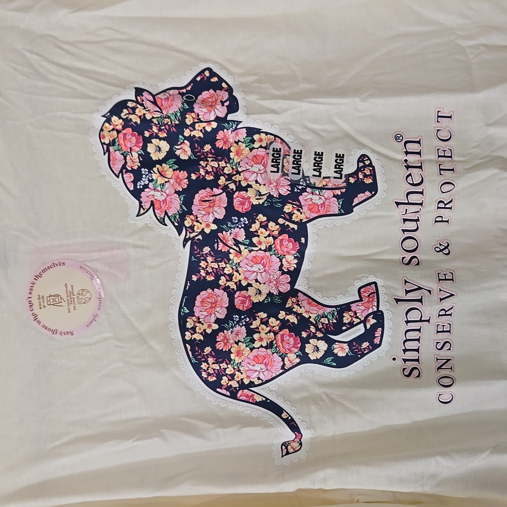 NWT Simply Southern Floral Lion Tracker Longsleeve Shirt - Picture 4 of 9